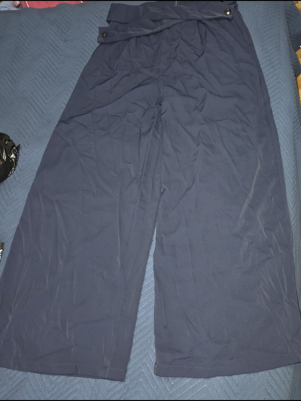 HALARA Navy High-Waist Wide Leg Pants